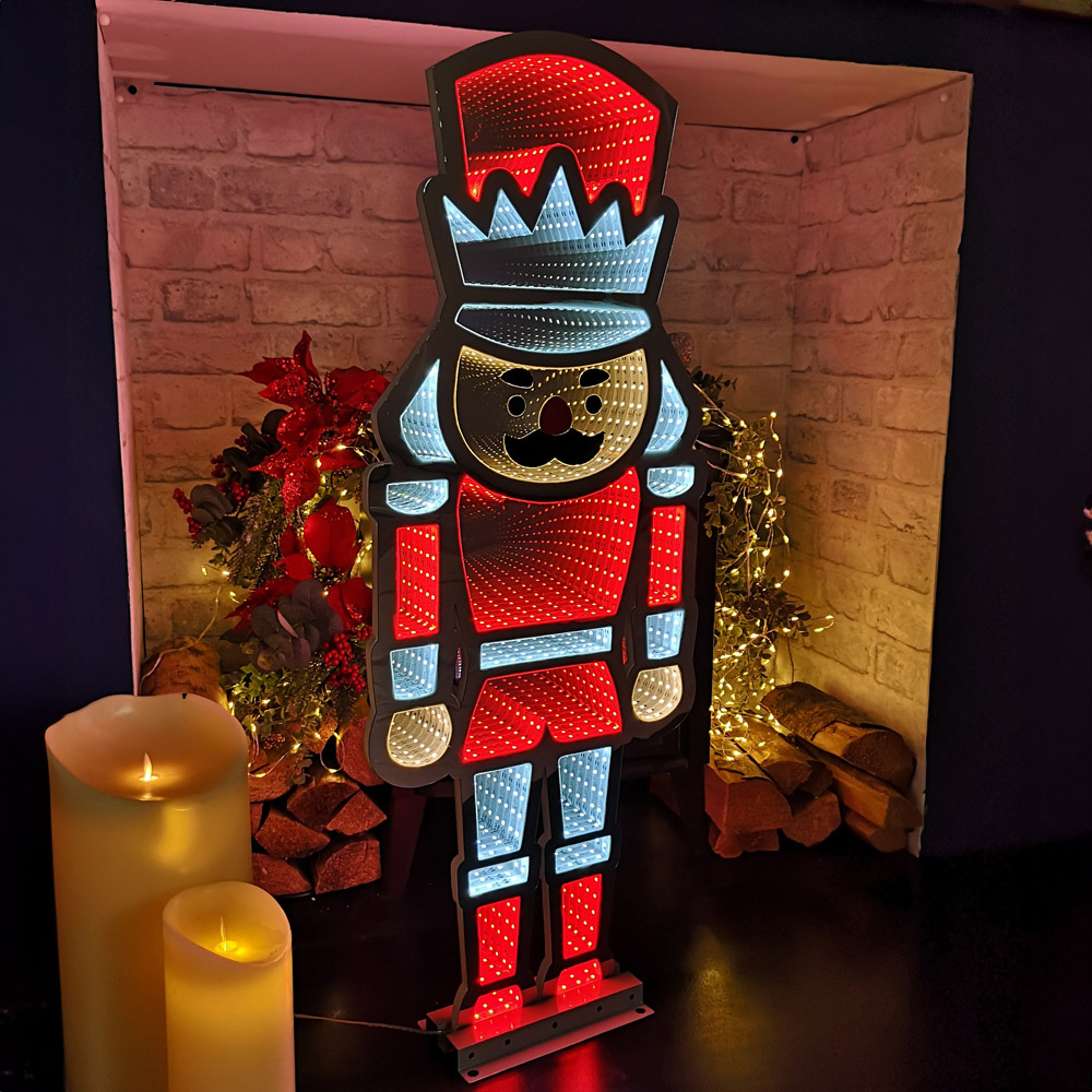 Samuel Alexander Infinity Standing Nutcracker Light Up Christmas Decoration 2.9ft Image 1