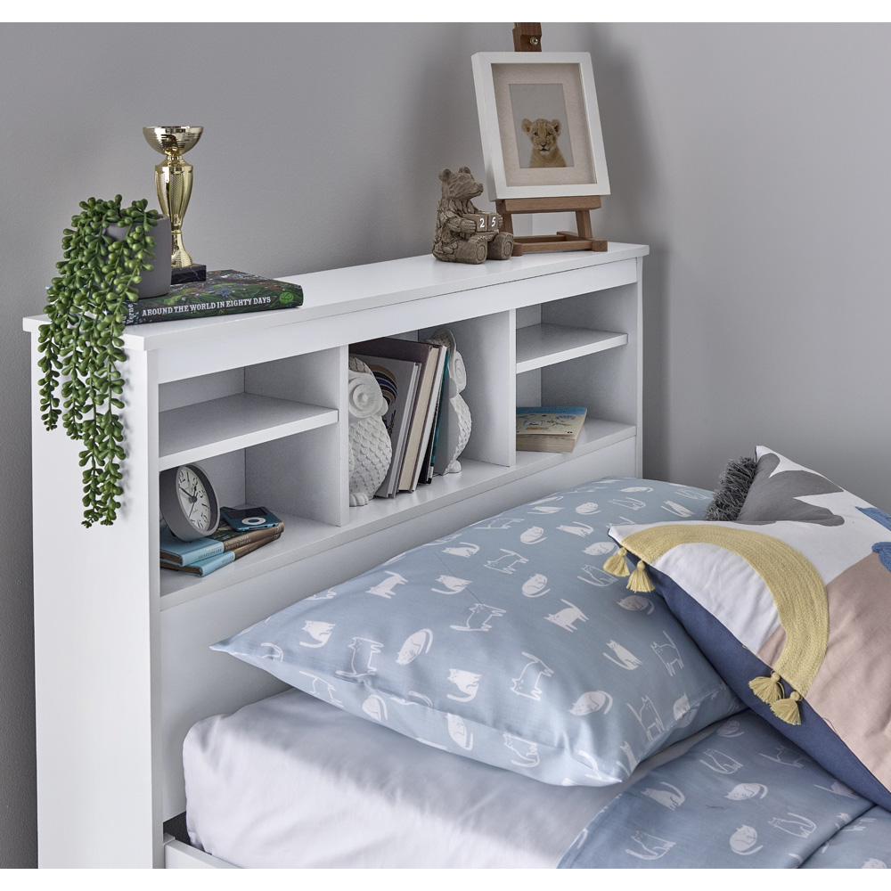 Veera Single White Guest Bed and Trundle Image 3