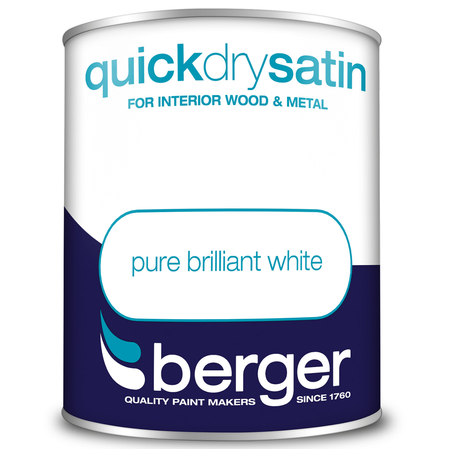 Berger Wood and Metal Pure Brilliant White Quick Dry Satin Paint 750ml Image 2