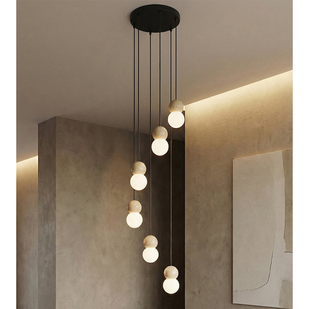 Emibig Loop 6 Light Ring-Shaped Shade Black G9 Ceiling Pendant Light Image 4