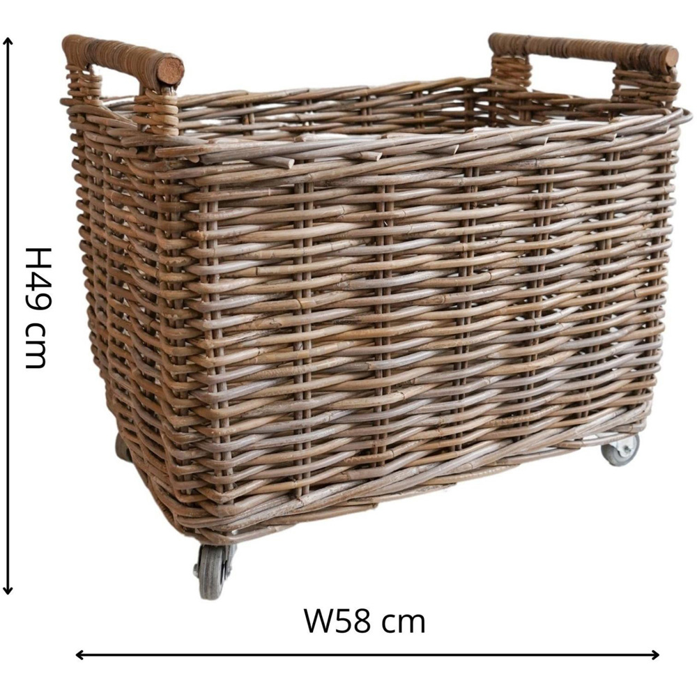 Ivyline Natural Rattan Rustic Log Cart Image 9