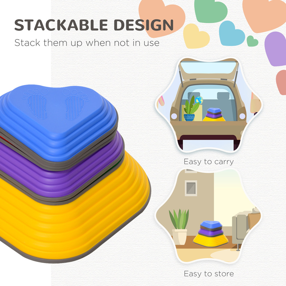 Tommy Toys Kids 6 Pieces Stepping Stones Non-Slip Stackable River Stones Image 5