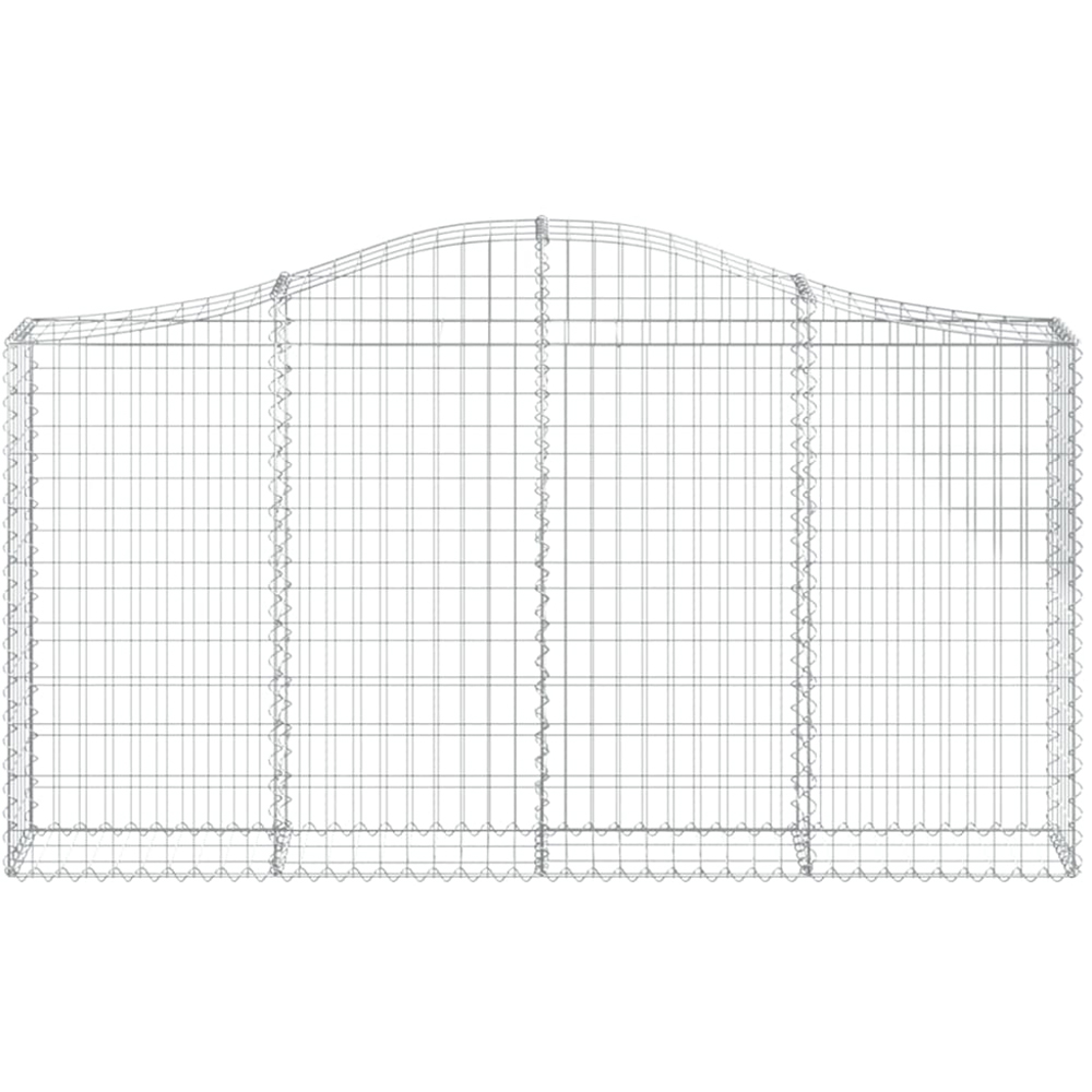 vidaXL Silver Galvanised Iron Arched Gabion Basket 200 x 30 x 100/120cm 8 Pack Image 4
