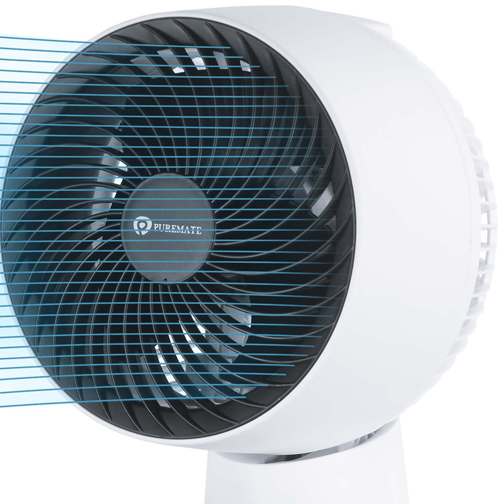 PureMate Black Air Circulator Fan with Oscillation and Timer 8inch Image 2