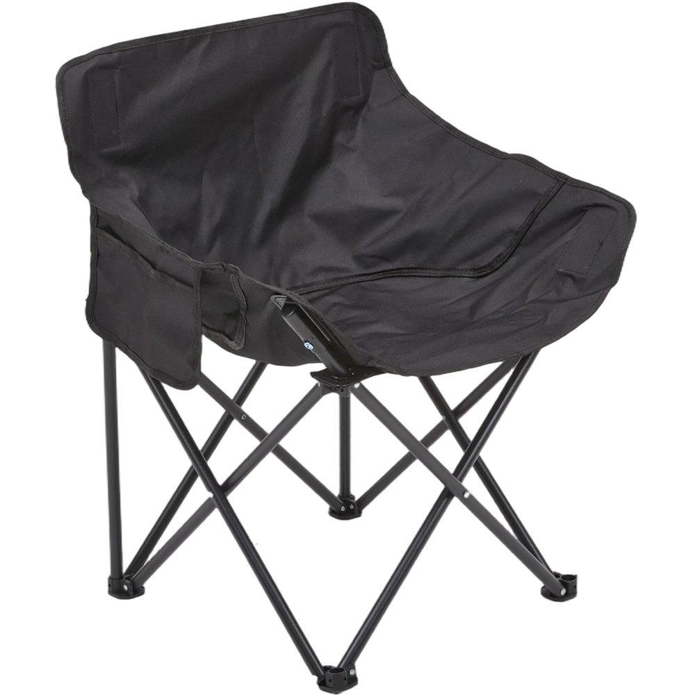 Living and Home 6 Seater Black Folding Camping Table and Chair Set Image 4