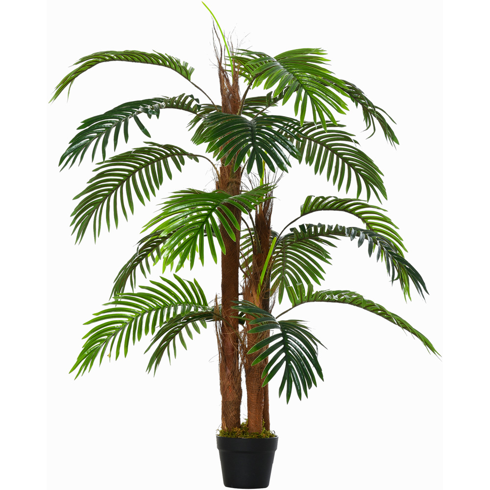 Outsunny Tropical Palm Tree Artificial Plant In Pot 4ft Image 1