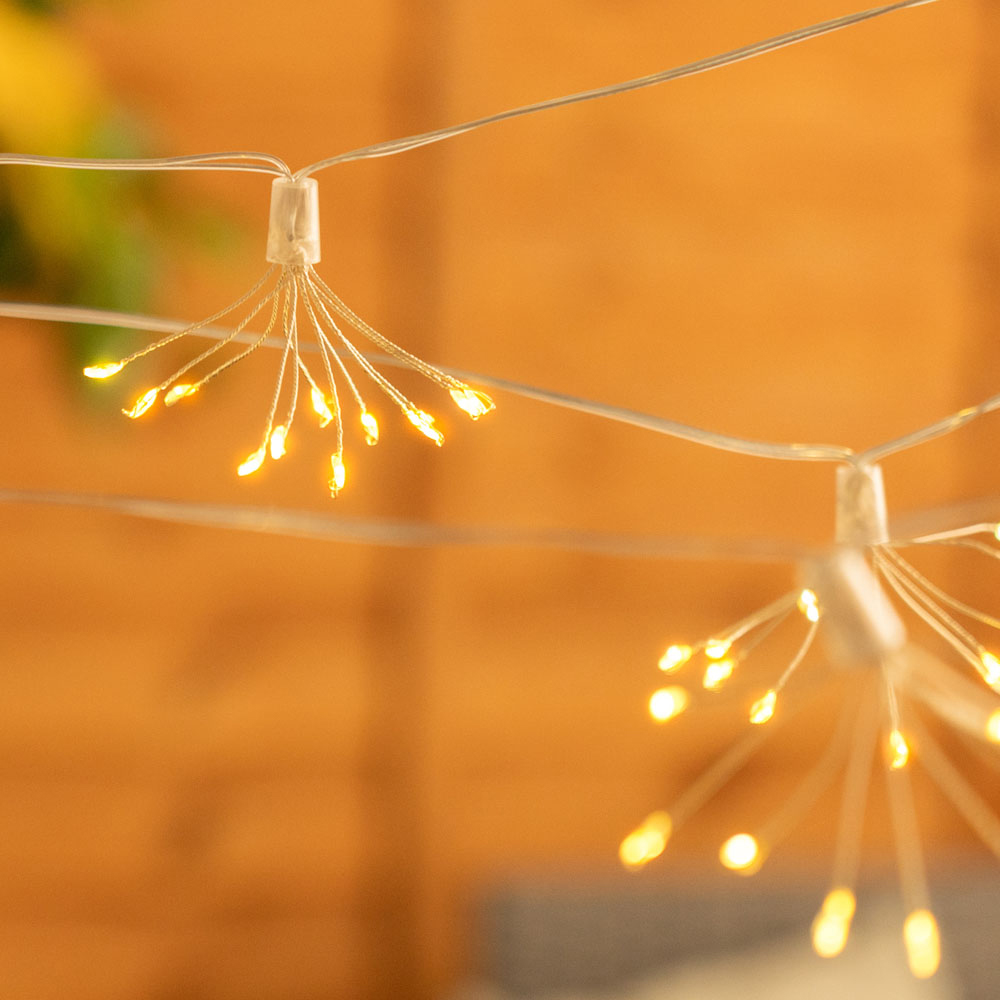 ValueLight Set of 10 Firework Clear Outdoor Solar String Light Image 4