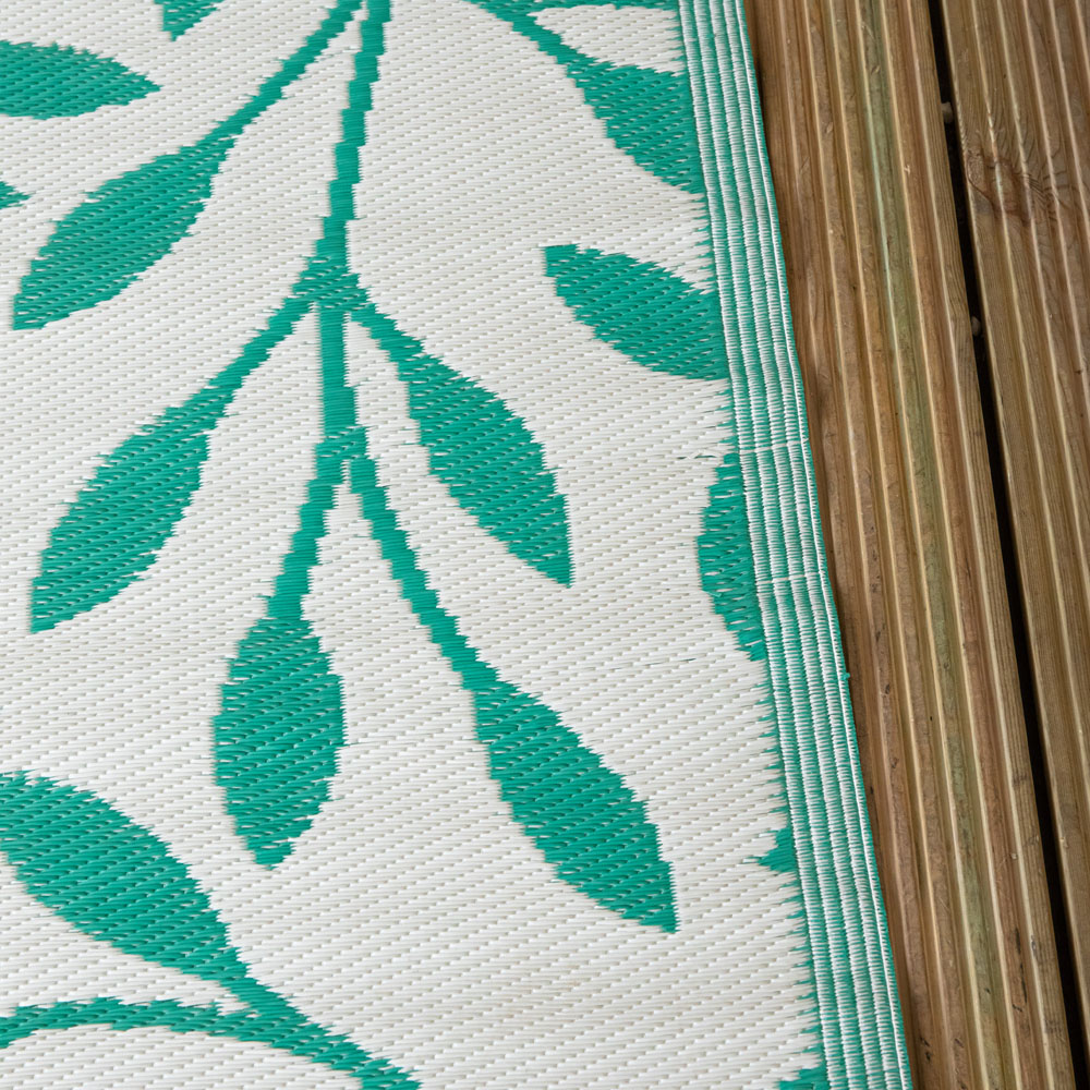 Samuel Alexander Green Leaves Large Outdoor Rug Mat 150 x 210cm Image 9