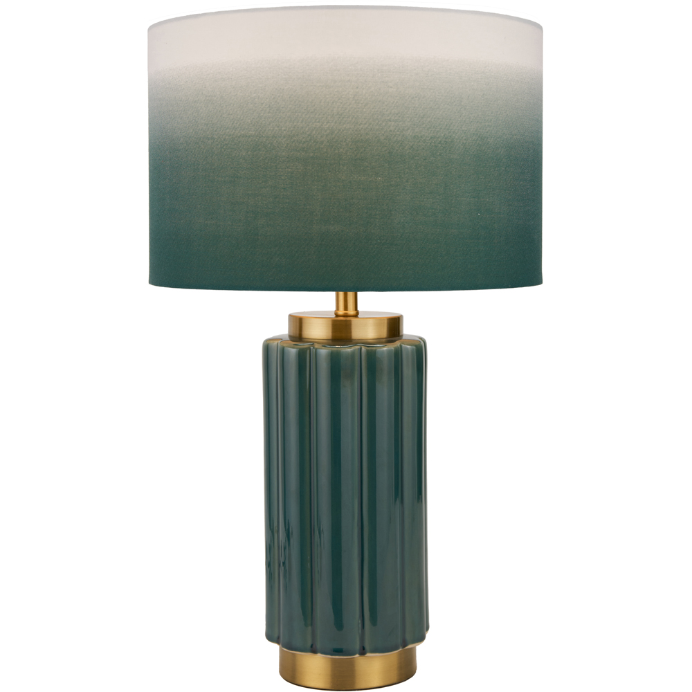 Pacific Lifestyle Lushan Green Scalloped Ceramic Table Lamp Image 1