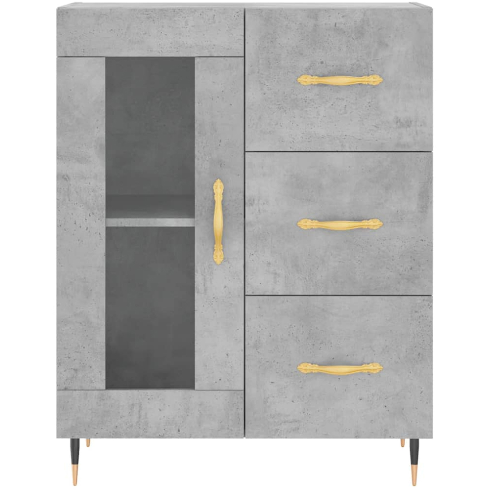 vidaXL 3 Door 3 Drawer Concrete Grey Highboard Image 7