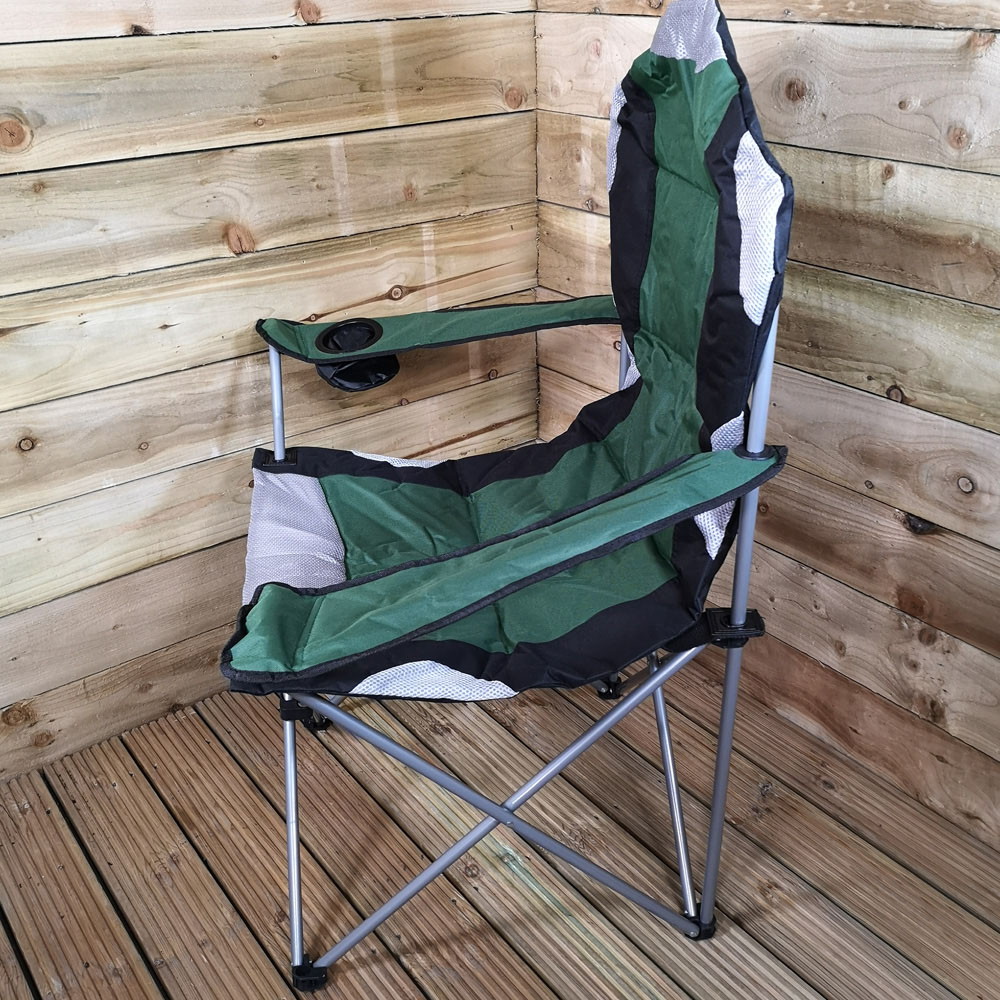 Samuel Alexander Green Luxury Padded Folding Camping Chair Image 5