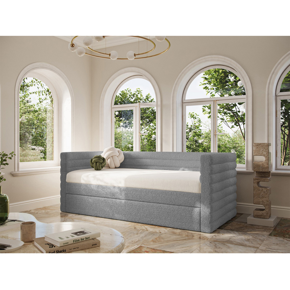 Flair Yuma Single Grey Boucle Guest Bed Image 5