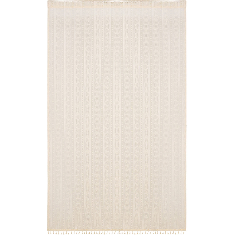 Living and Home Beige Geometric Semi Sheer 2 Panel Curtain 100 x 213cm Image 2