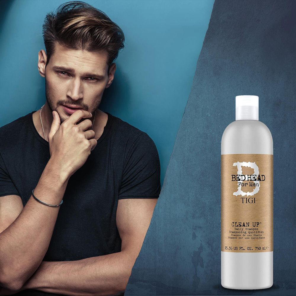 TIGI Bed Head Clean Up Mens Normal Hair Daily Shampoo 750ml 3 Pack Image 5