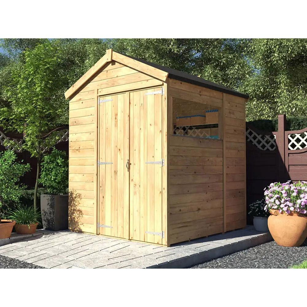 Dunster House Overlord 6 x 6ft Modular Brown Superfelt Apex Garden Shed Image 5