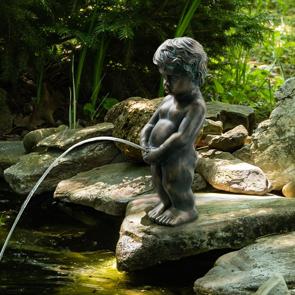 Boy Spitter Fountain  Bronze Image 2