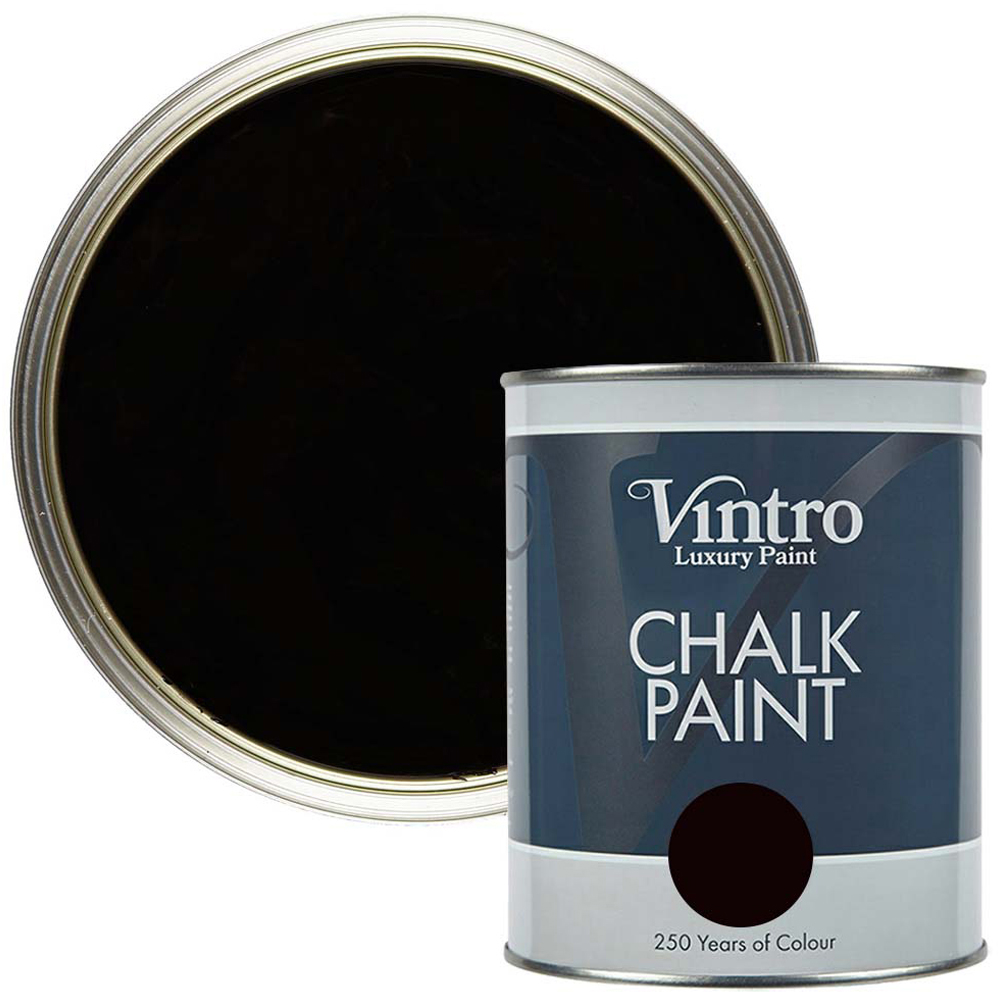 Vintro Paint Victorian Black Matt Finish Chalk Paint 1L Image 1