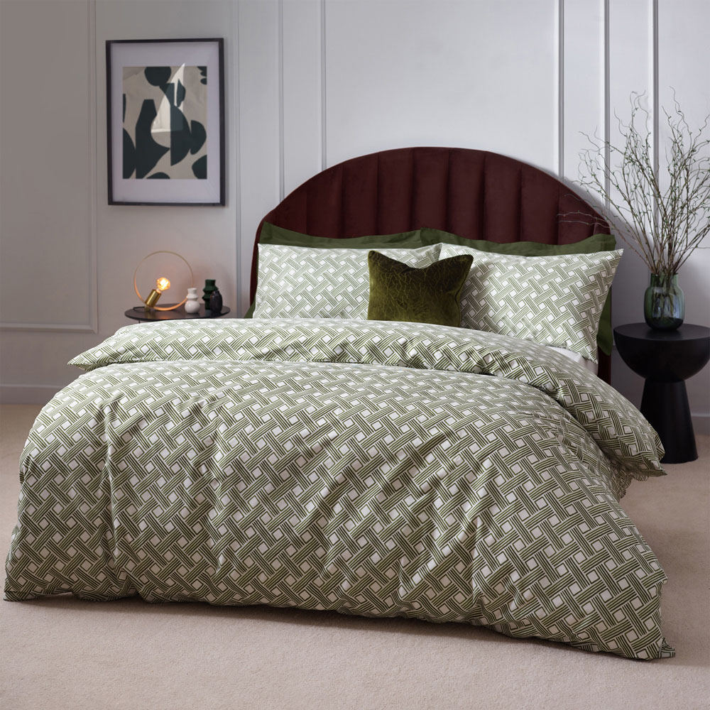 Hoem Alexa Double Olive Duvet Set Image 4