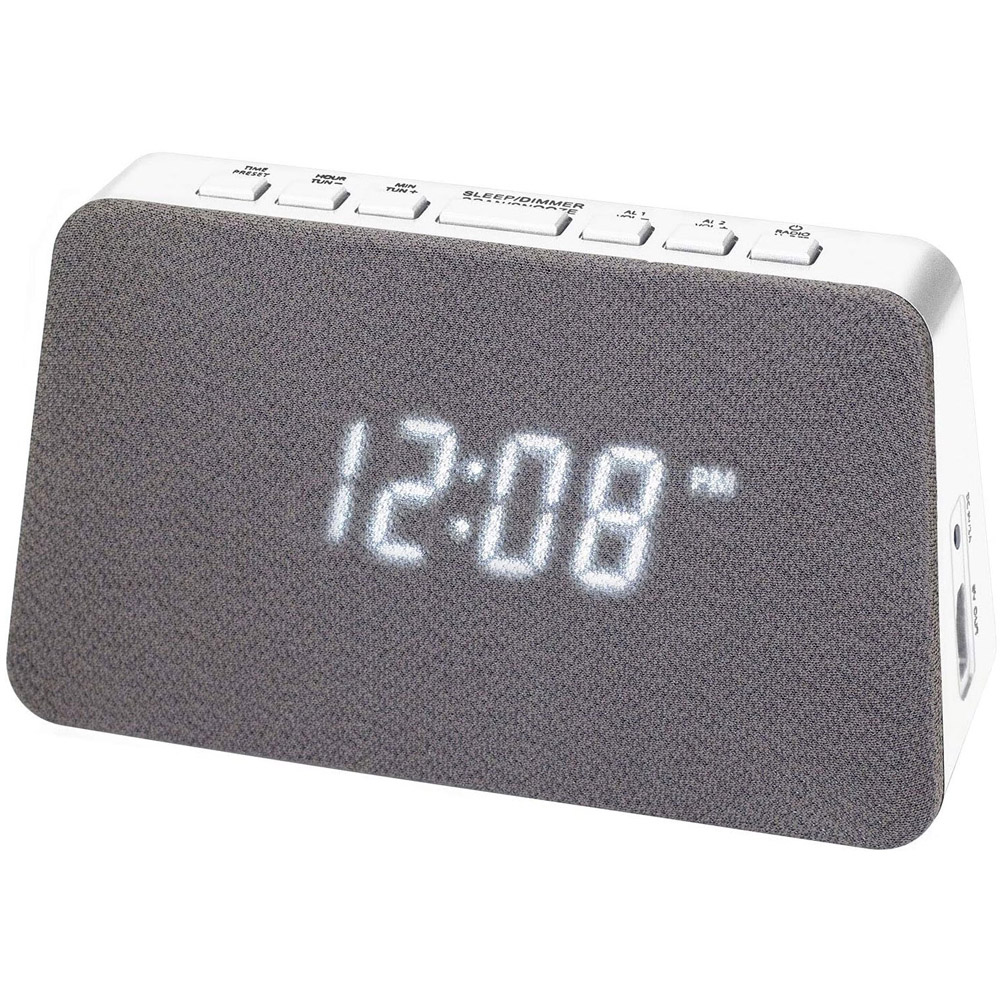 Grouptronics GTQ-RENEW White Wireless Charging Alarm Clock Radio Image 1