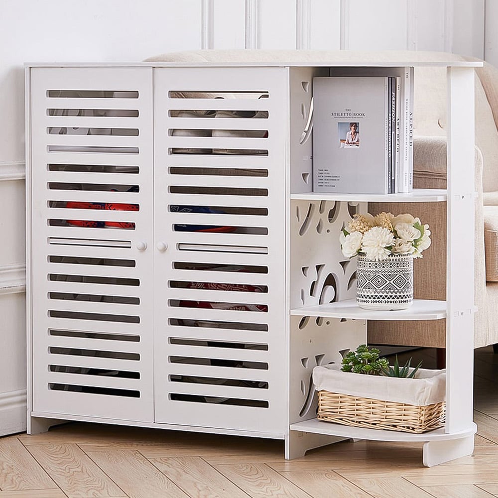 Living and Home White Modern Shoe Cabinet Image 1