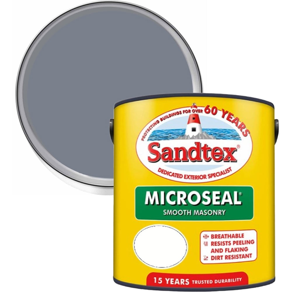Sandtex Retail Vermont Grey Microseal Masonry Paint 2.5L Image 1