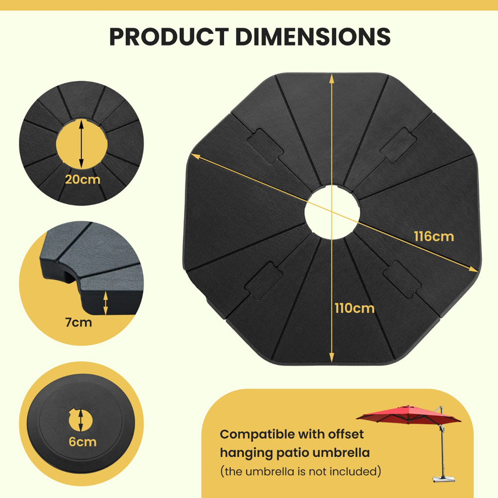 Costway 4 Piece Fillable Garden Umbrella Base Stand Image 9