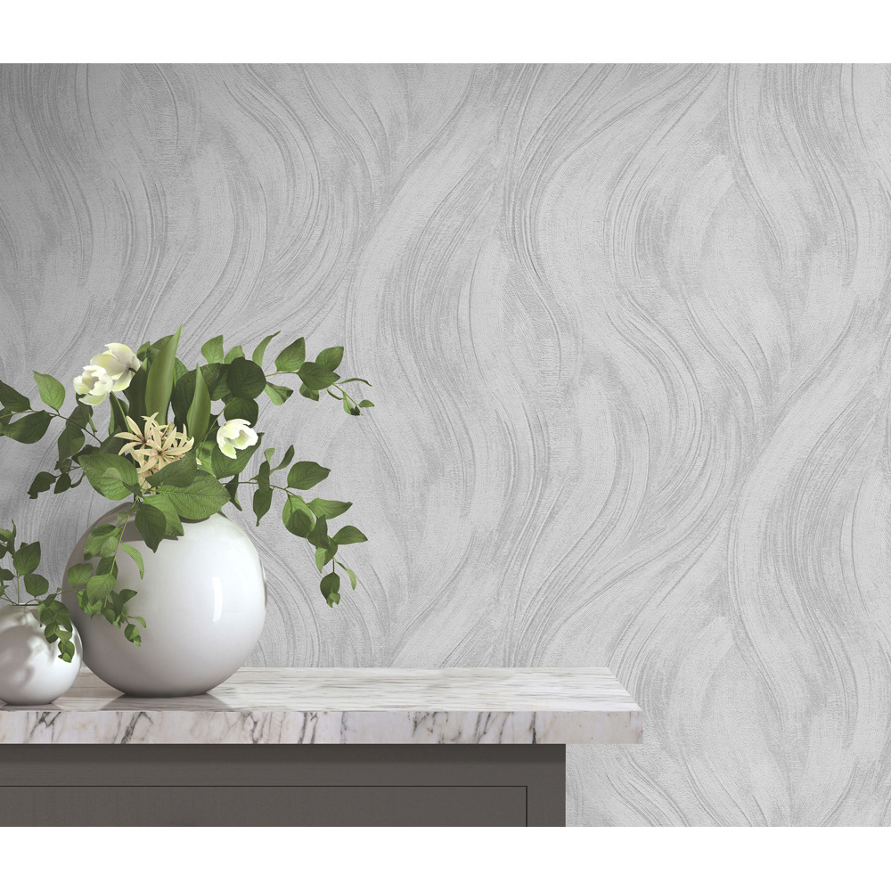 Erismann Piano Swirl Geometric Grey Wallpaper Image 6
