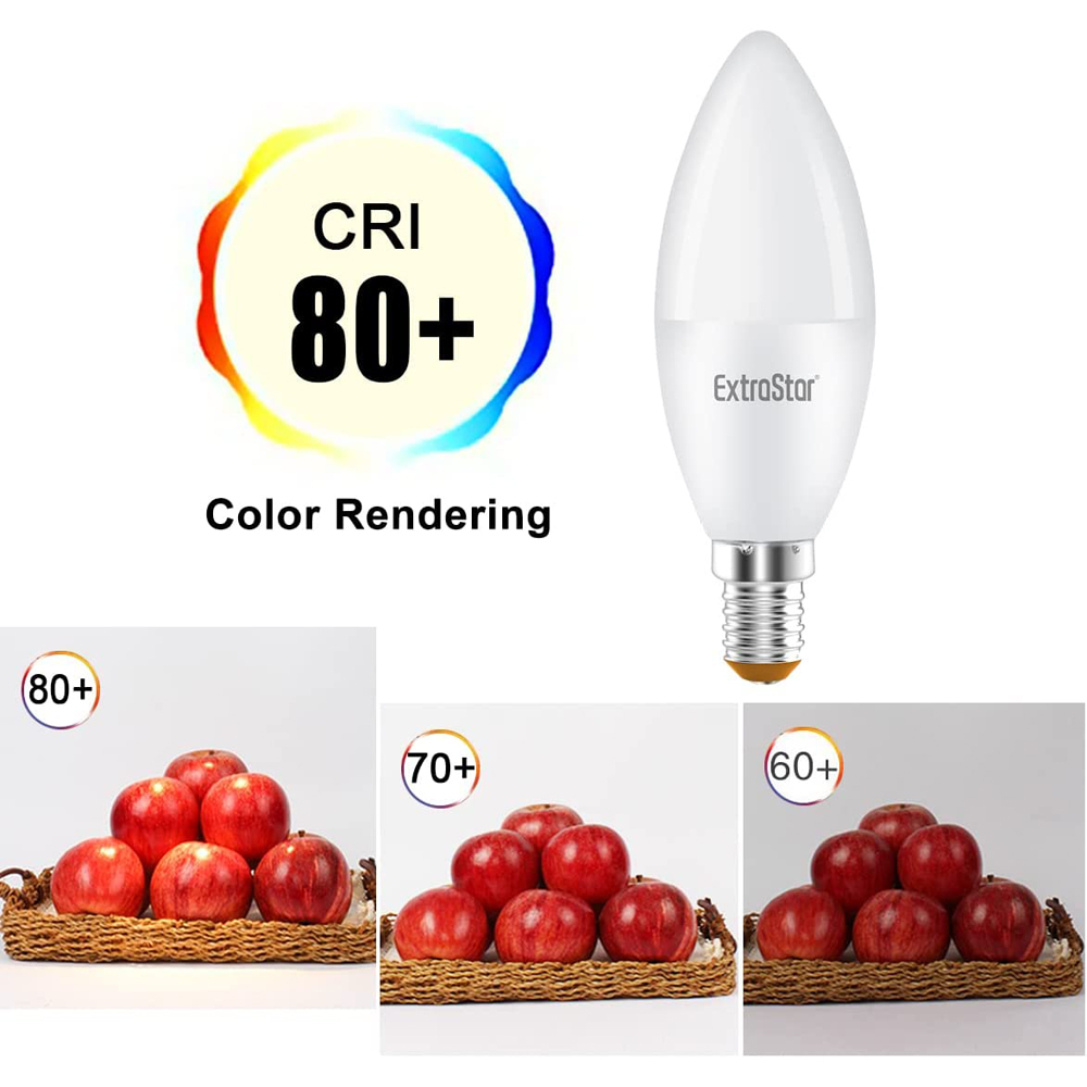 ExtraStar 6 Pack E14 Warm White 6W LED Candle Light Bulb Image 3