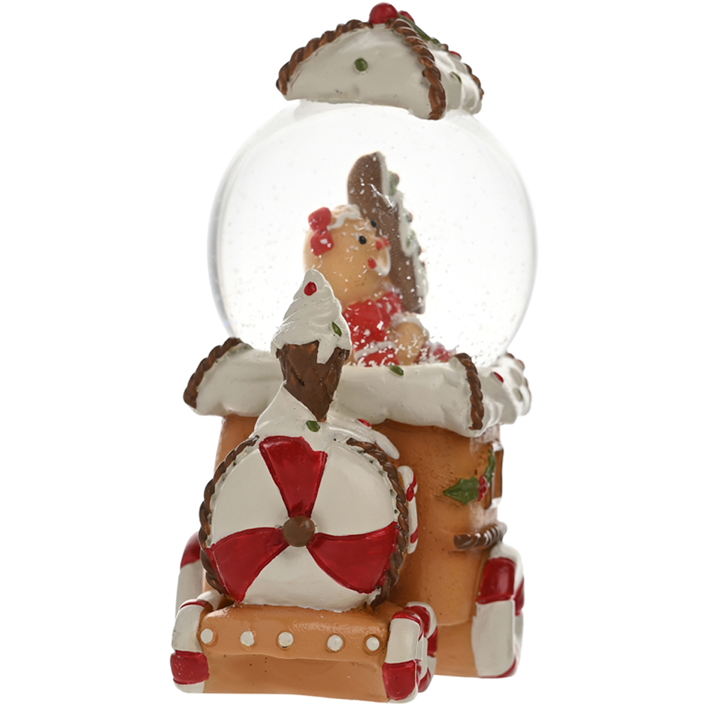 The Seasonal Gift Co. Santa and Friends Gingerbread Train with Snow Globe 12cm Image 3