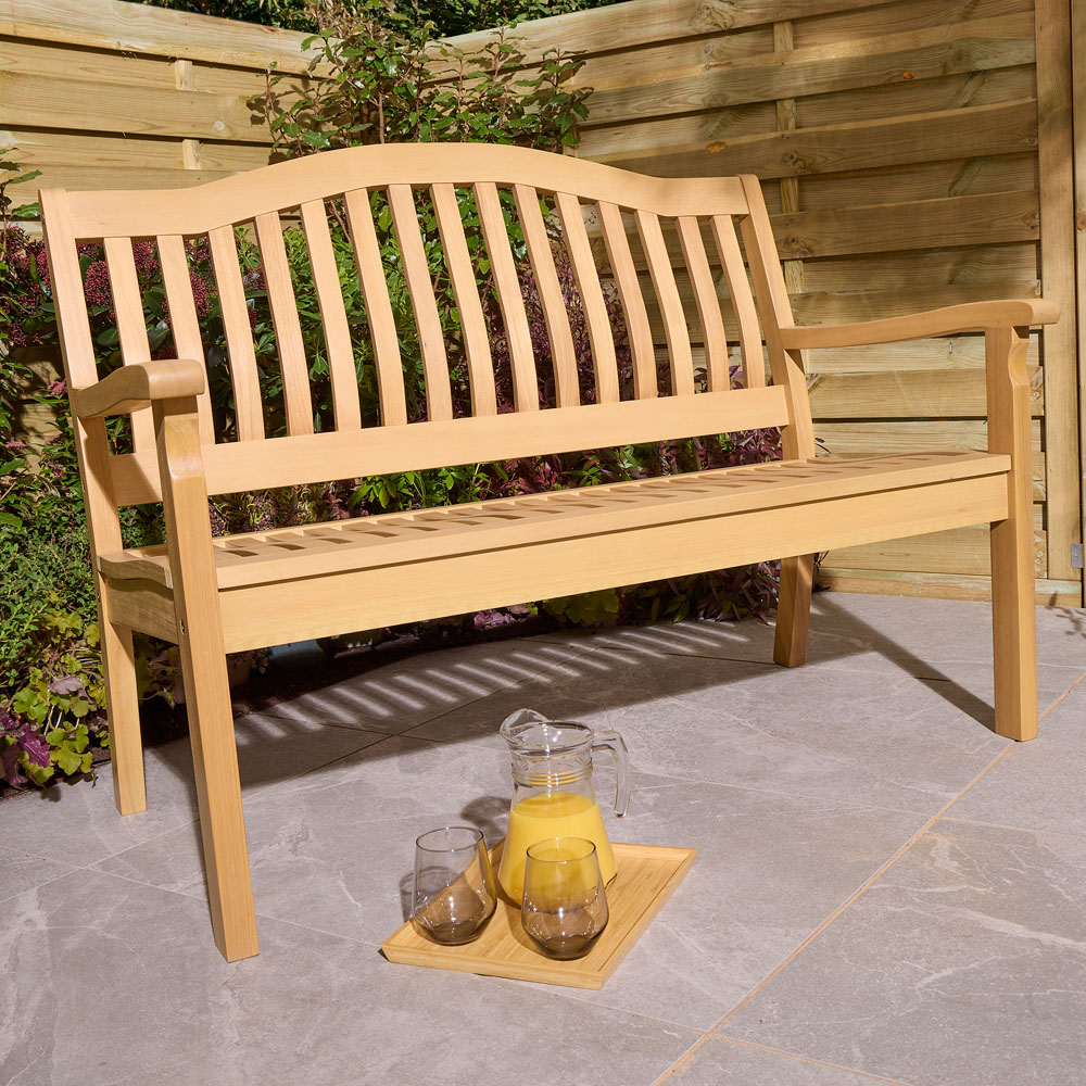 Rowlinson Hemsway 2 Seater Natural Garden Bench Image 9