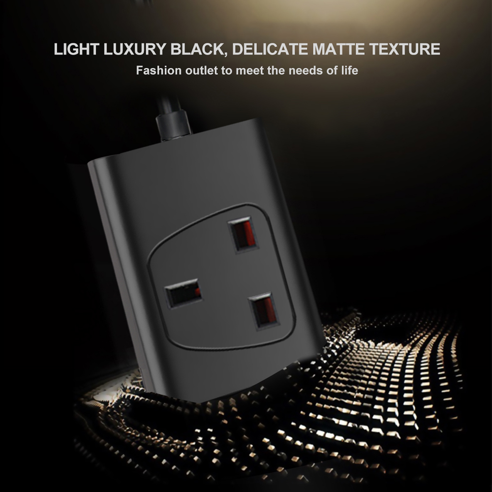 ExtraStar 13A 3m Single Socket Black Extension Lead with Cable Image 3