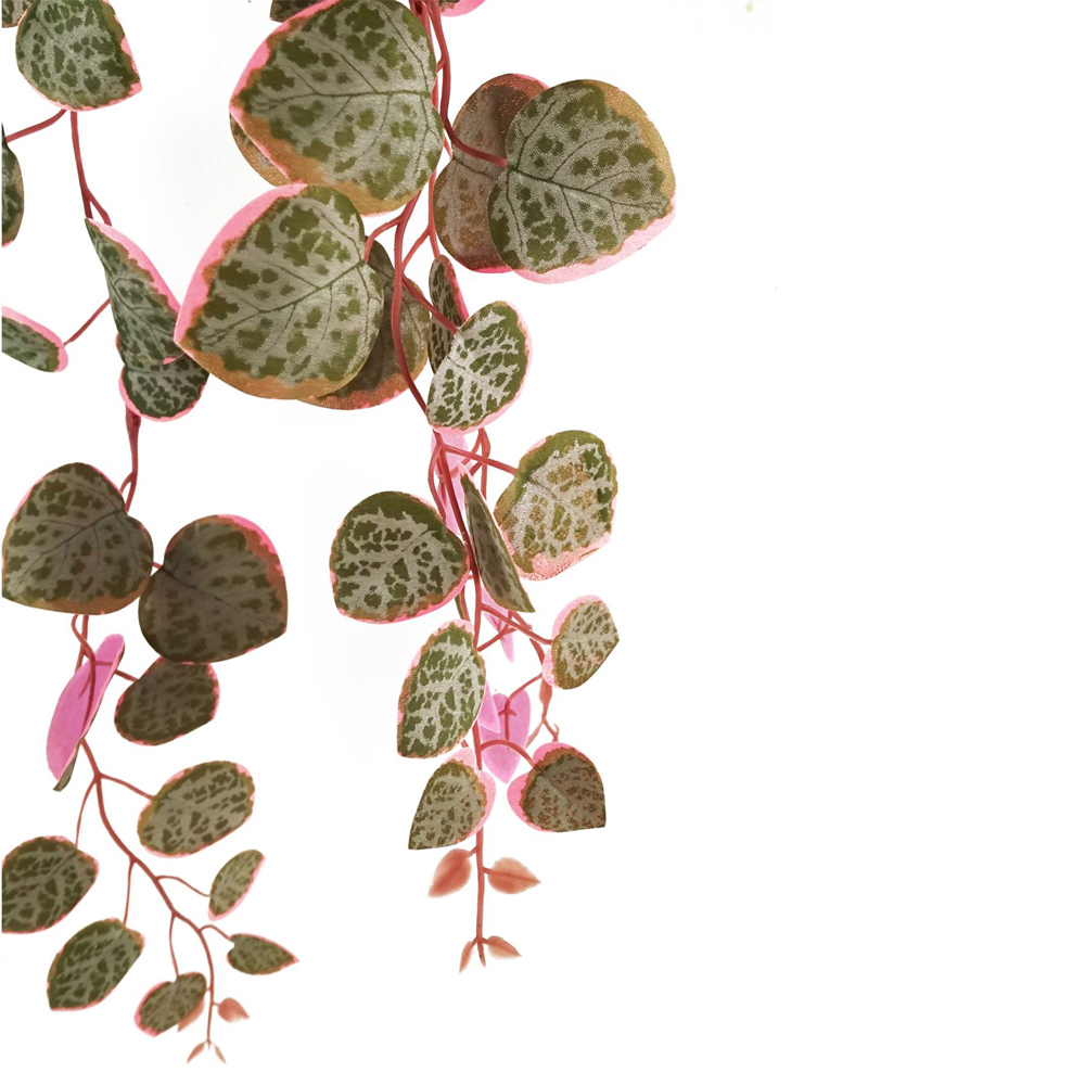 Leaf Pink Trailing String of Hearts Hanging Artificial Plant in Pot 3ft Image 4