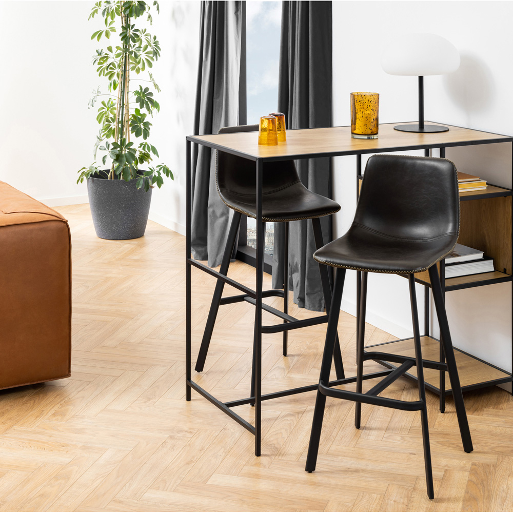 Florence Oregon Black Bar Stool Set of 2 Image 9