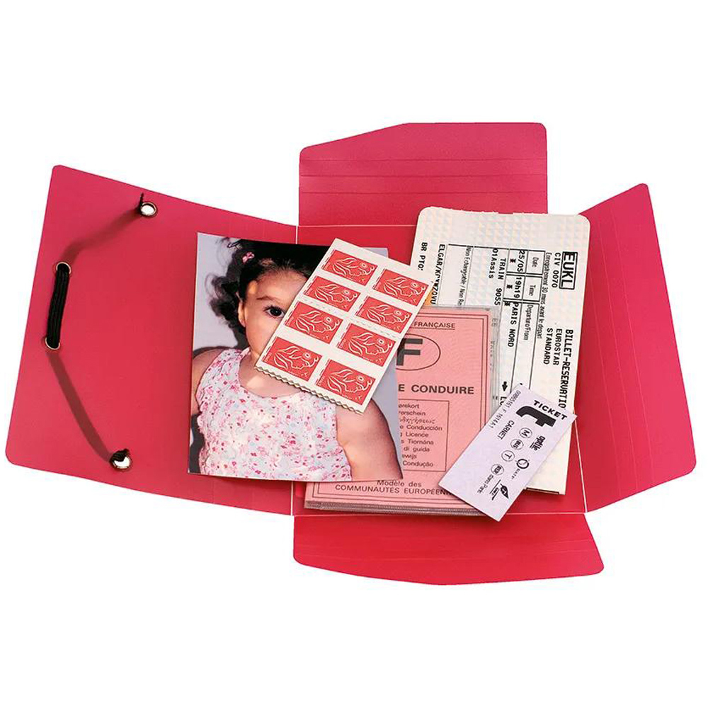 Exacompta Chromaline A6 Multicolour PP Elasticated 3 Flap Folder 25 Pack Image 6