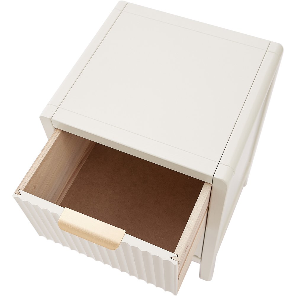Castel 2 Drawers White Bedside Table Image 6