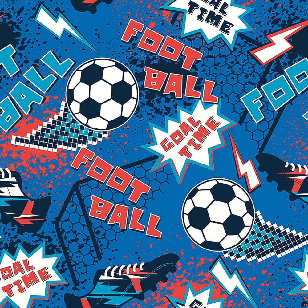 Origin Murals Graphic Pixel Footballs Blue Wall Mural Image 2