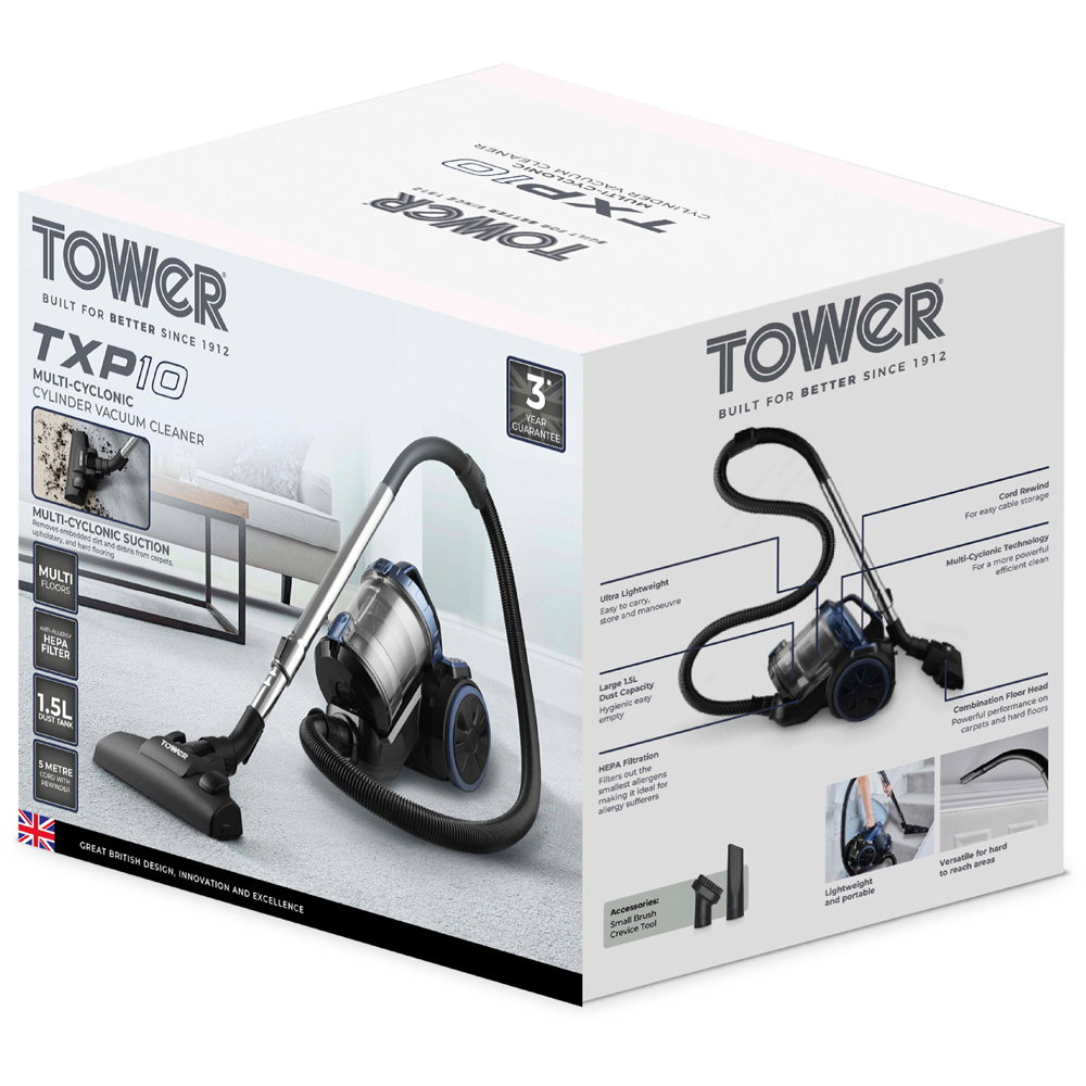 Tower Blue 4L Upright Vacuum Cleaner with Dust Bin 800W Image 2