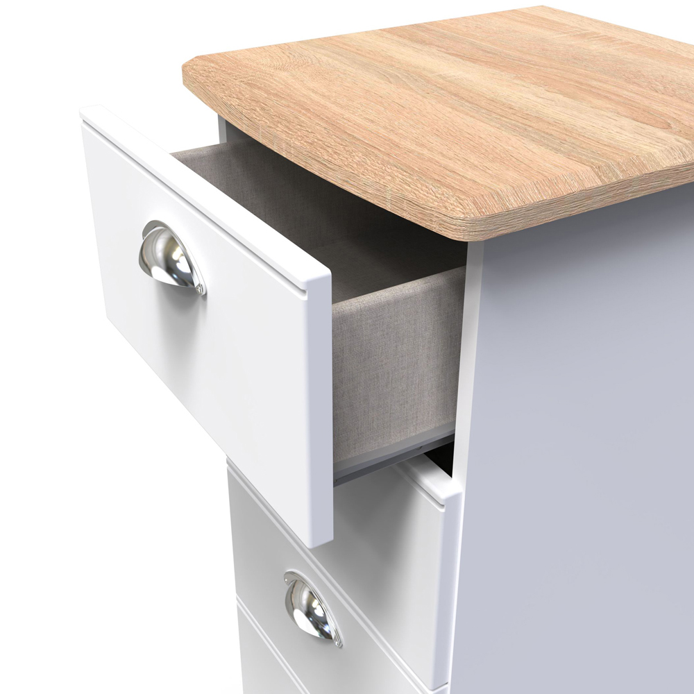 Crowndale Victoria 5 Drawer White Ash and Oak Chest of Drawers Image 6