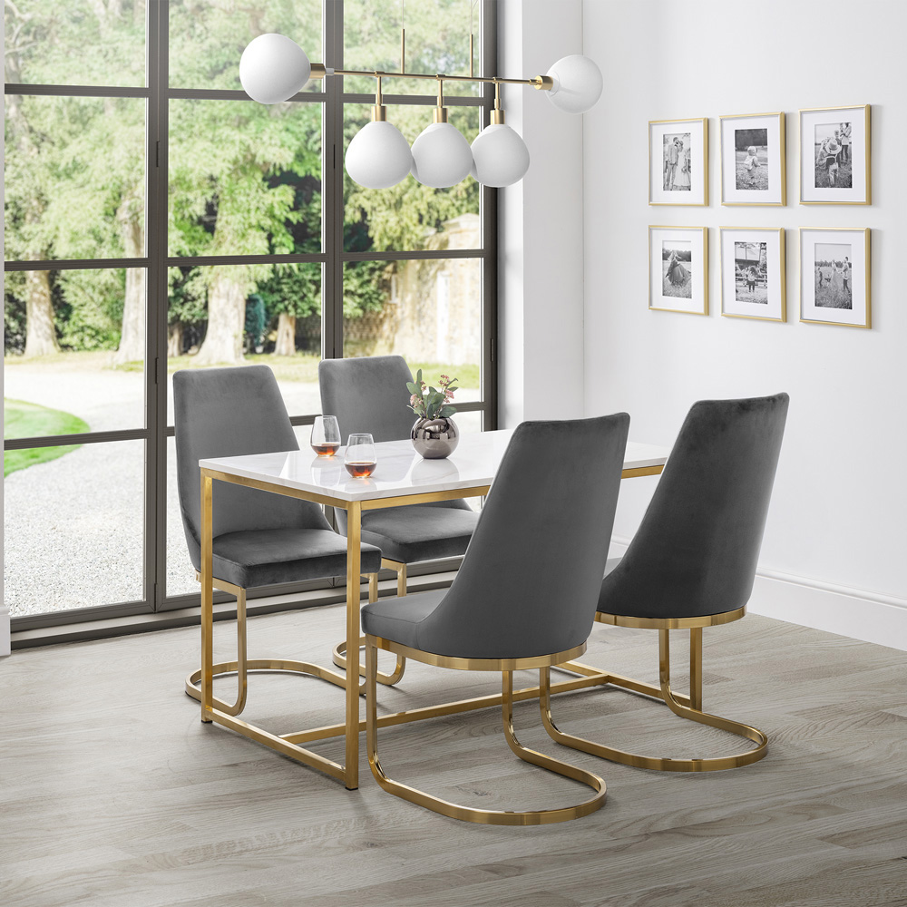 Julian Bowen Vittoria Cantilever Set of 2 Grey Dining Chairs Image 9