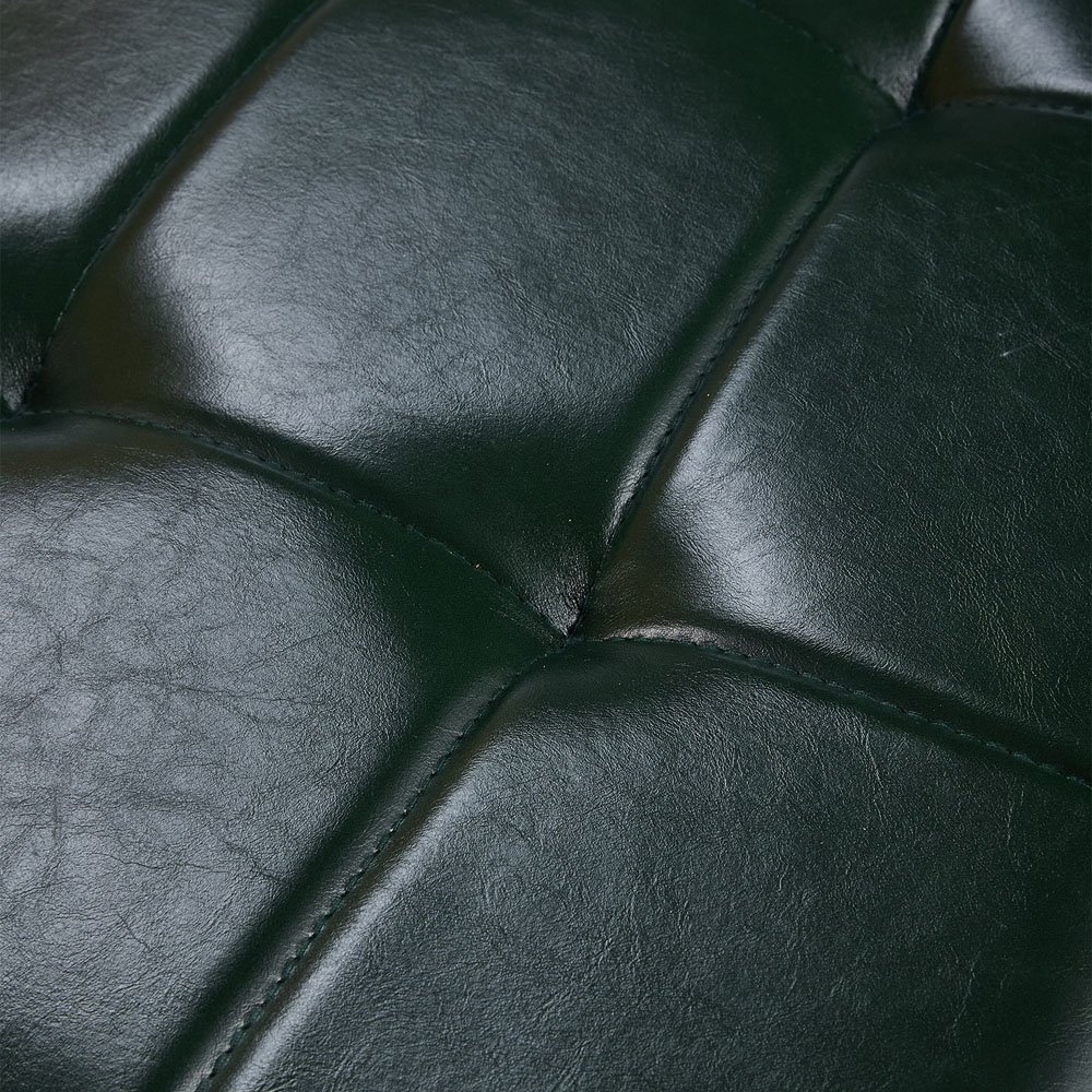 Living and Home Set of 2 Dark Green PU Leather Rattan Back Dining Chairs Image 6