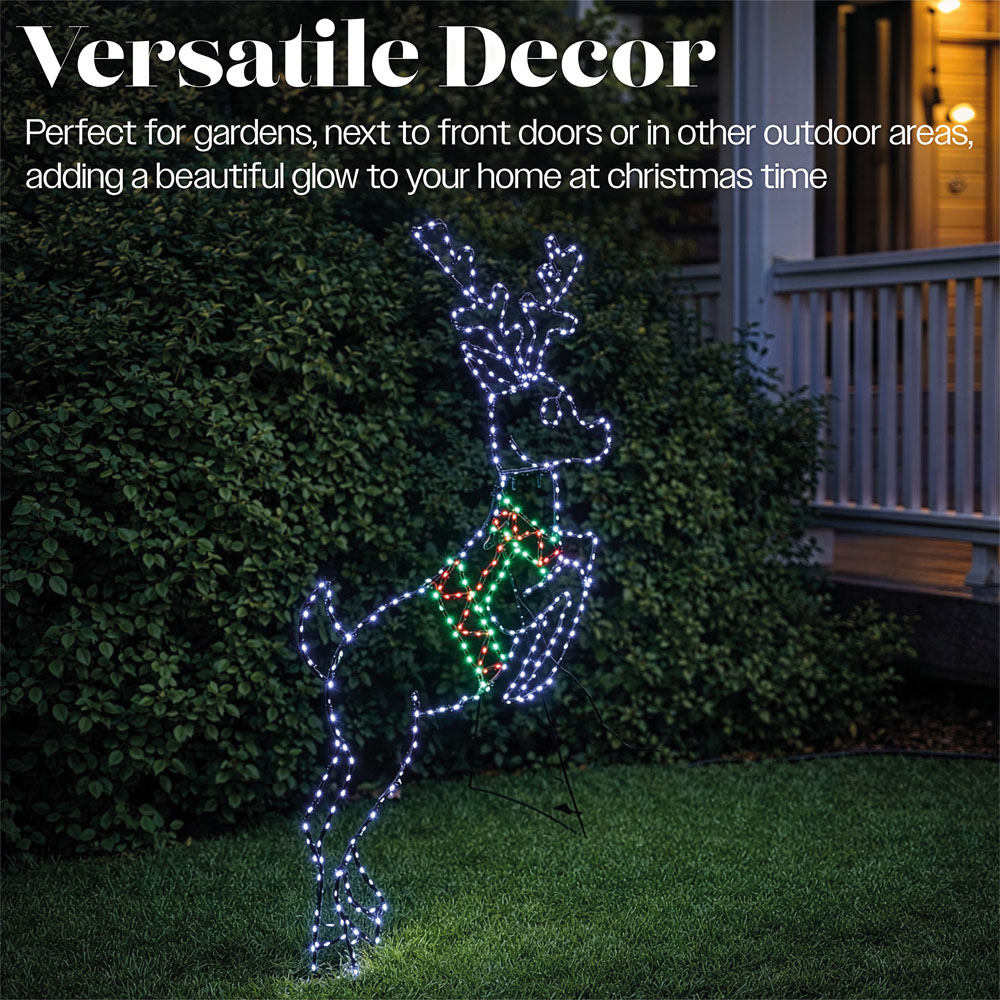 Xmas Haus 358 Multicolour Micro LED Metal Deer Silhouette with Stand Christmas Decoration 73cm Image 5