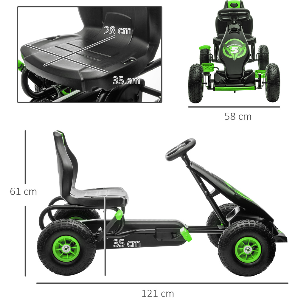 Tommy Toys Kids Pedal Go Kart with Adjustable Seat Green Image 6