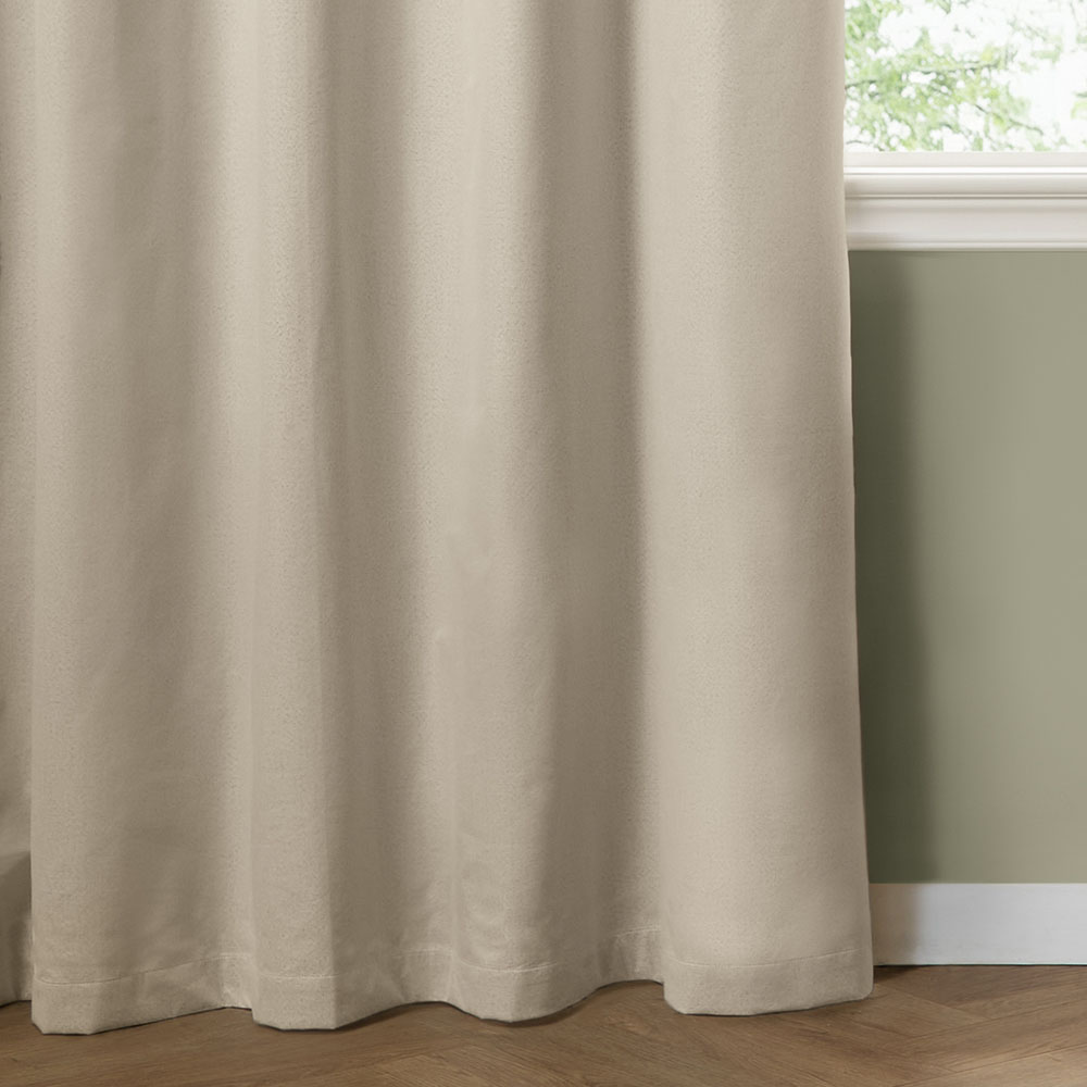 Furn The Ultimate Ecru Textured Woven Blackout Eyelet Curtains 168 x 137cm Image 4