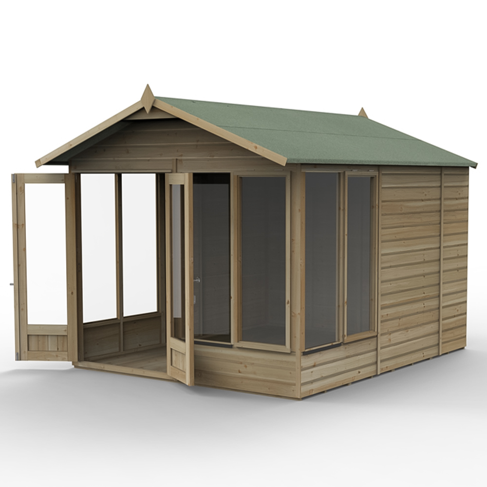 Forest Garden Beckwood 8 x 10ft 2 Opening Shiplap Apex Summerhouse Image 4