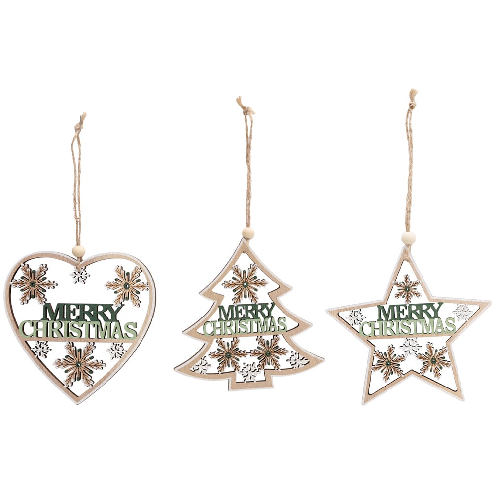 Merry Christmas Sage Hanging Decoration - Green Image 1