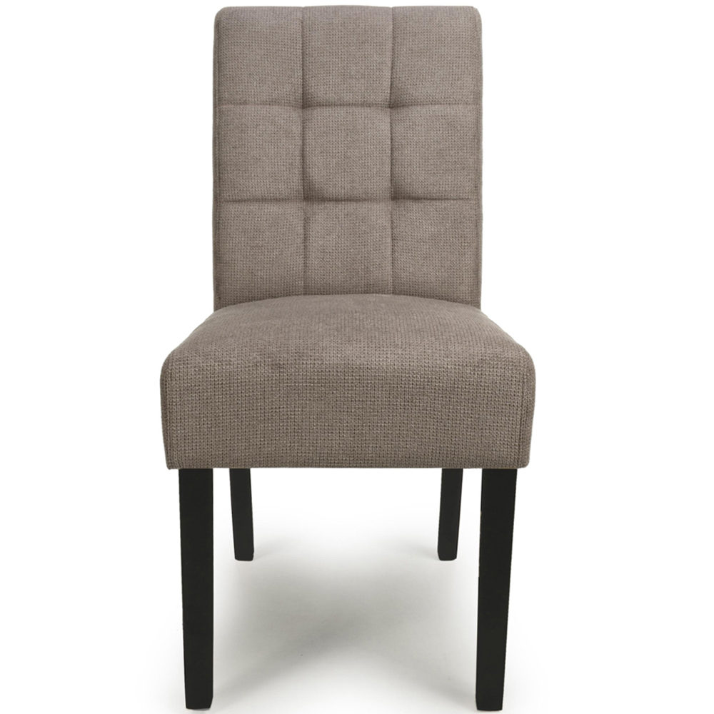 Portland Harlow Light Brown Flax Black Legs Waffle Back Dining Chair Image 4