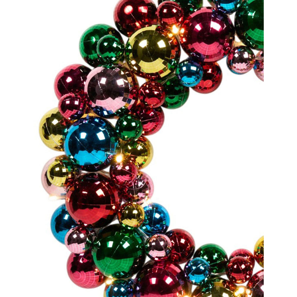 LED Colourful Disco Wreath Image 4