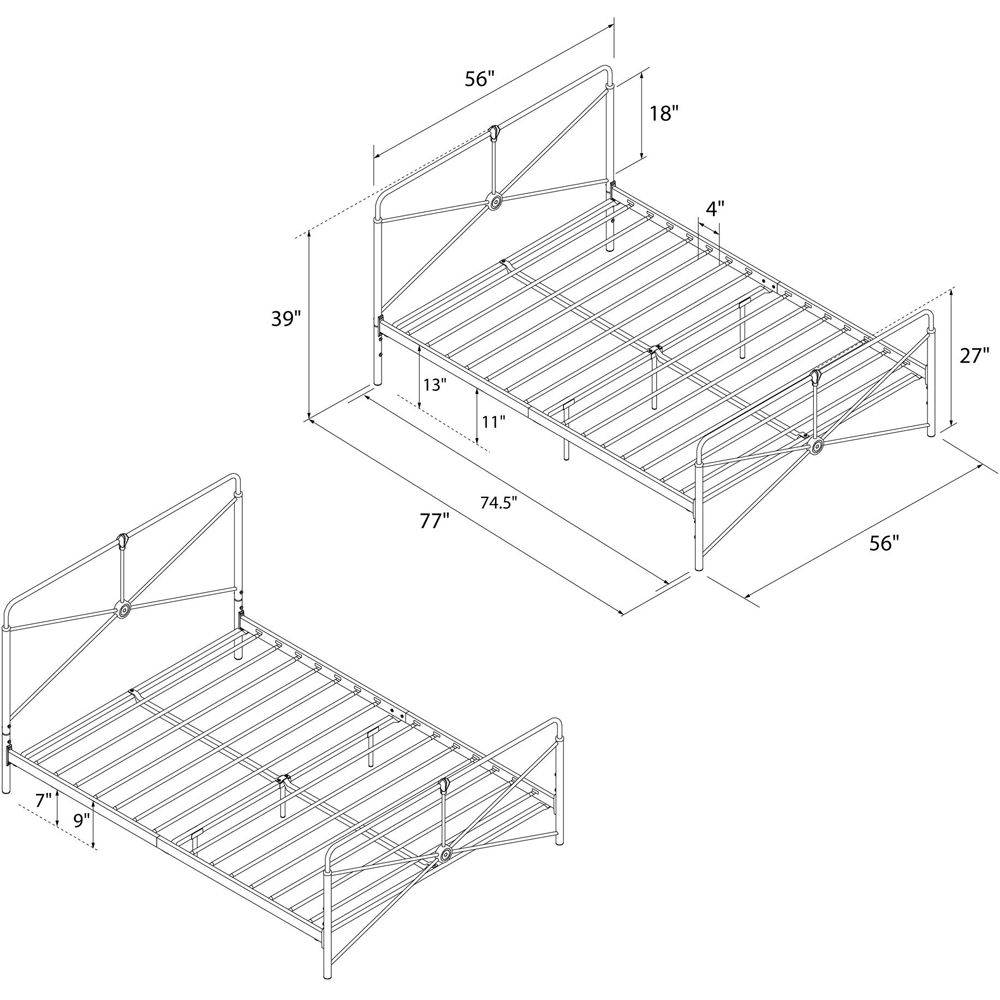 Dorel Leopold Double Black Bed Frame Image 9