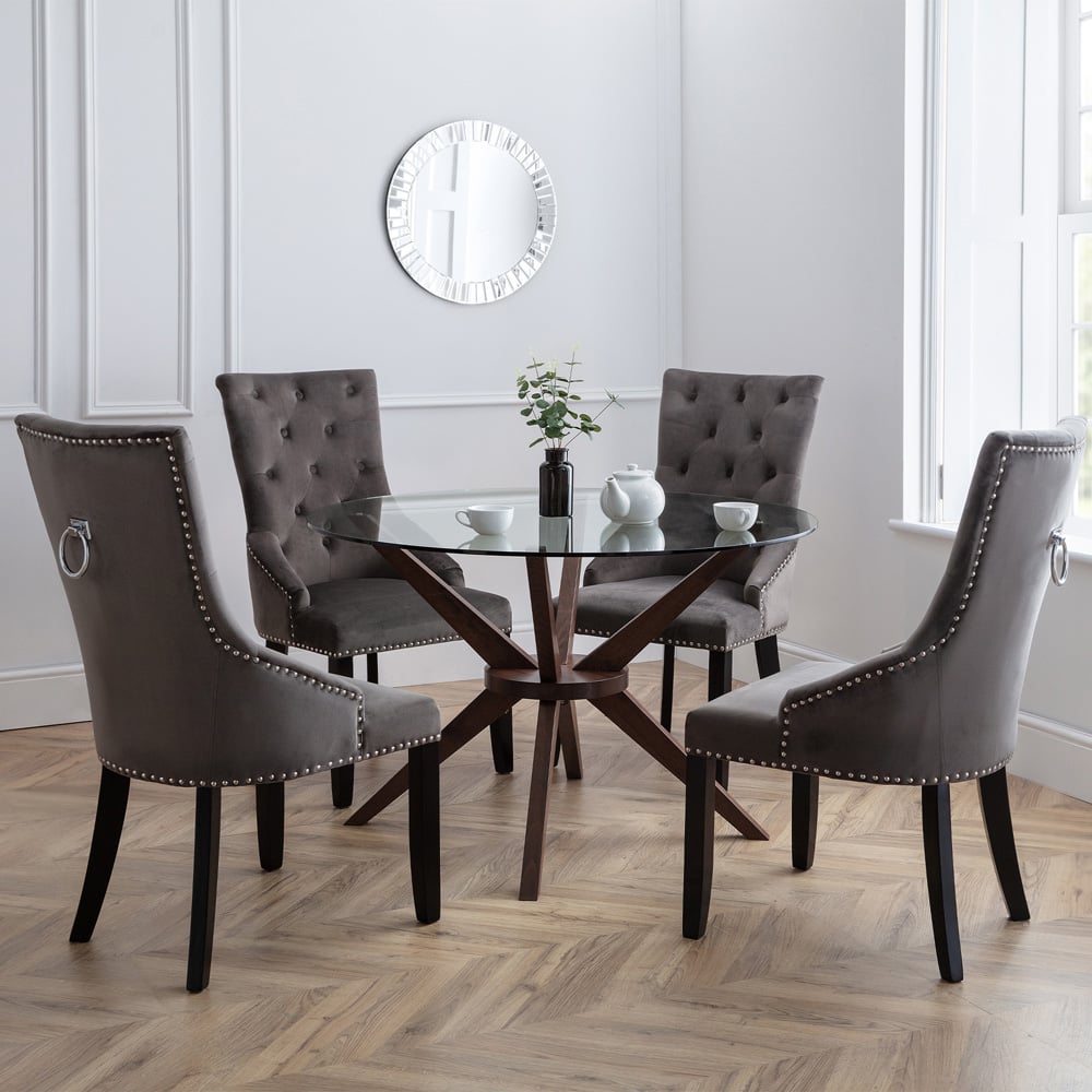 Julian Bowen Chelsea 4 Seater Round Glass Table Image 7