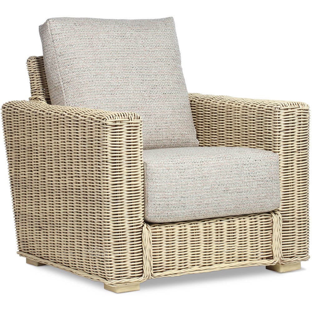 Desser Burford 4 Seater Blush Tweed Natural Rattan Sofa Set Image 4